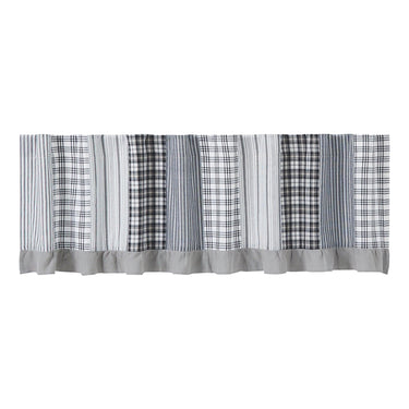 Sawyer Mill Black Patchwork Valance Curtain 19x72 VHC Brands - The Fox Decor